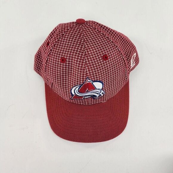 VTG Colorado Avalanche Logo Athletic Board Hook Loop Hat Cap RARE Red Hats - Picture 3 of 12